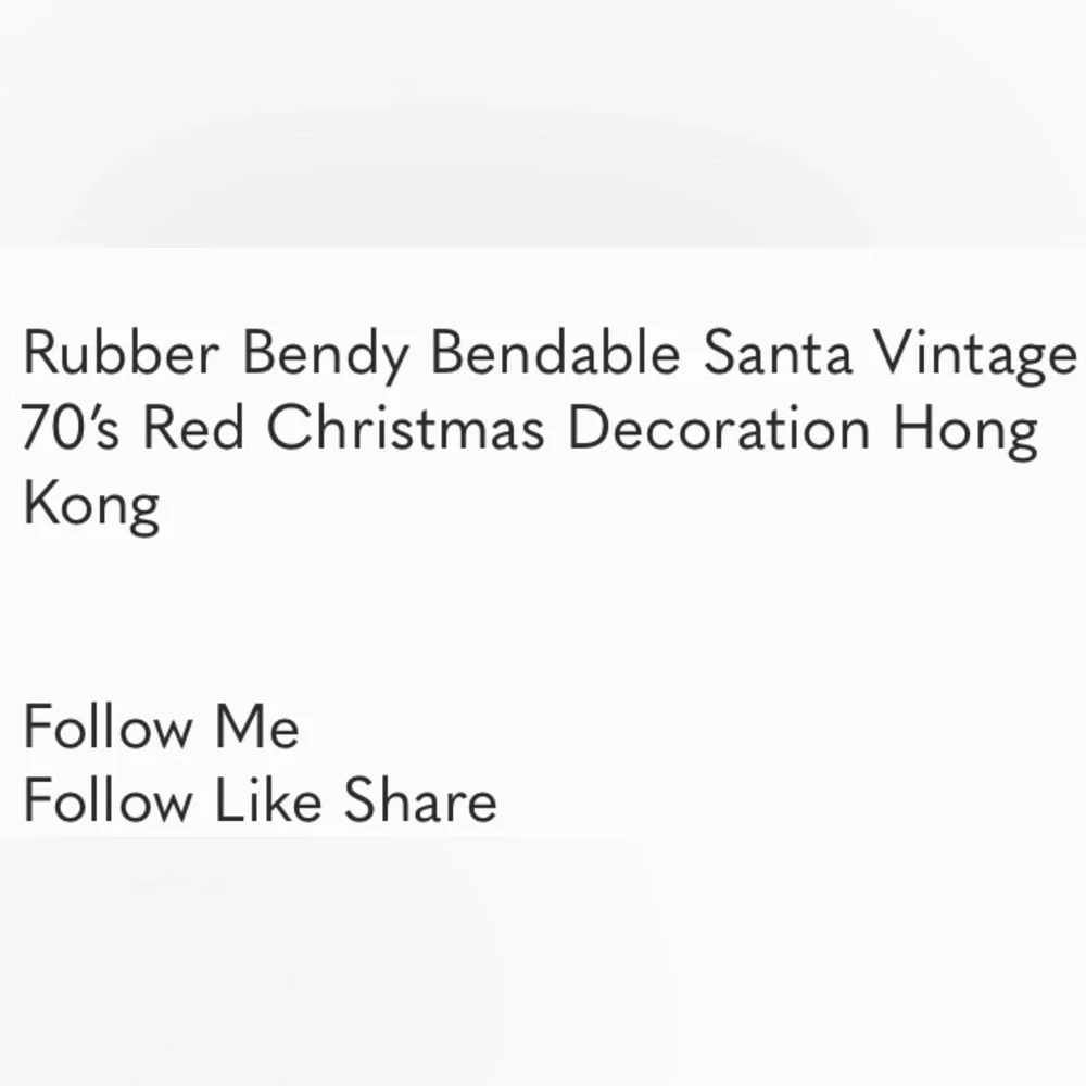 Bendy Santa Bendable Vintage 70’s Fun World Red Christmas Decoration Hong Kong